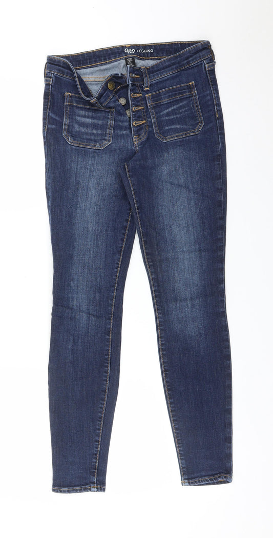 Gap Womens Blue  Cotton Skinny Jeans Size 6 L27 in Regular