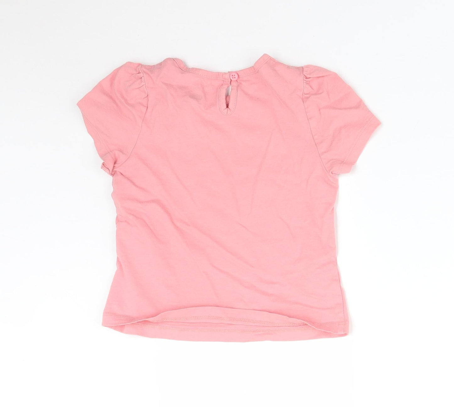 F&F Girls Pink  Cotton Basic T-Shirt Size 4-5 Years Round Neck