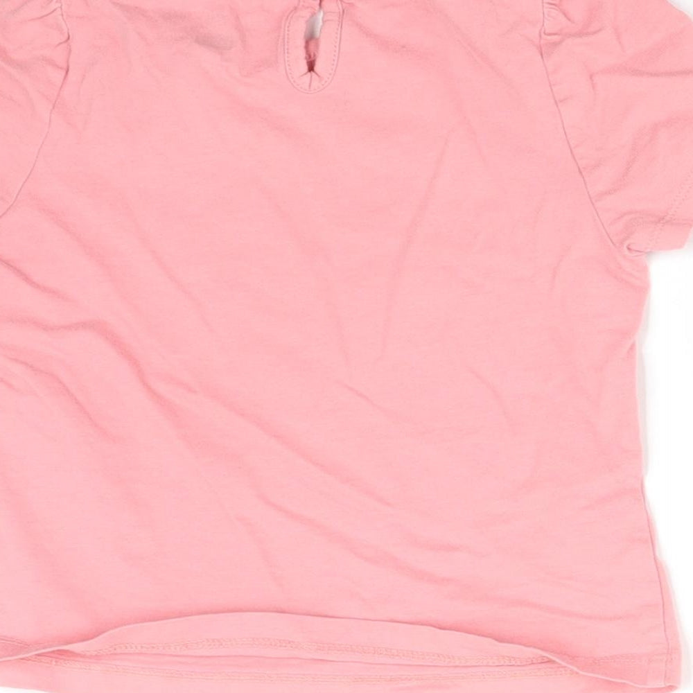 F&F Girls Pink  Cotton Basic T-Shirt Size 4-5 Years Round Neck