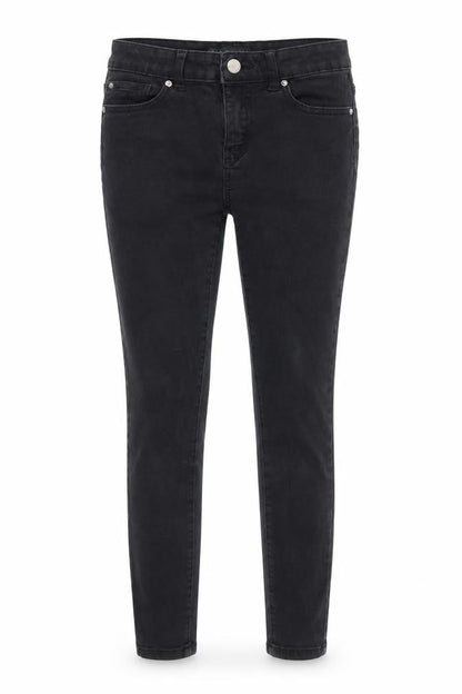 Front view of Denim Co women’s black cotton skinny jeans, size UK 10, 26-inch leg regular