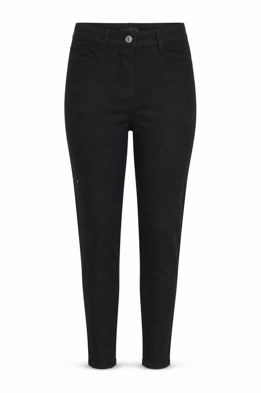 Front view of Papaya Denim women’s black cotton skinny jeans, size UK 8, 29-inch leg regular