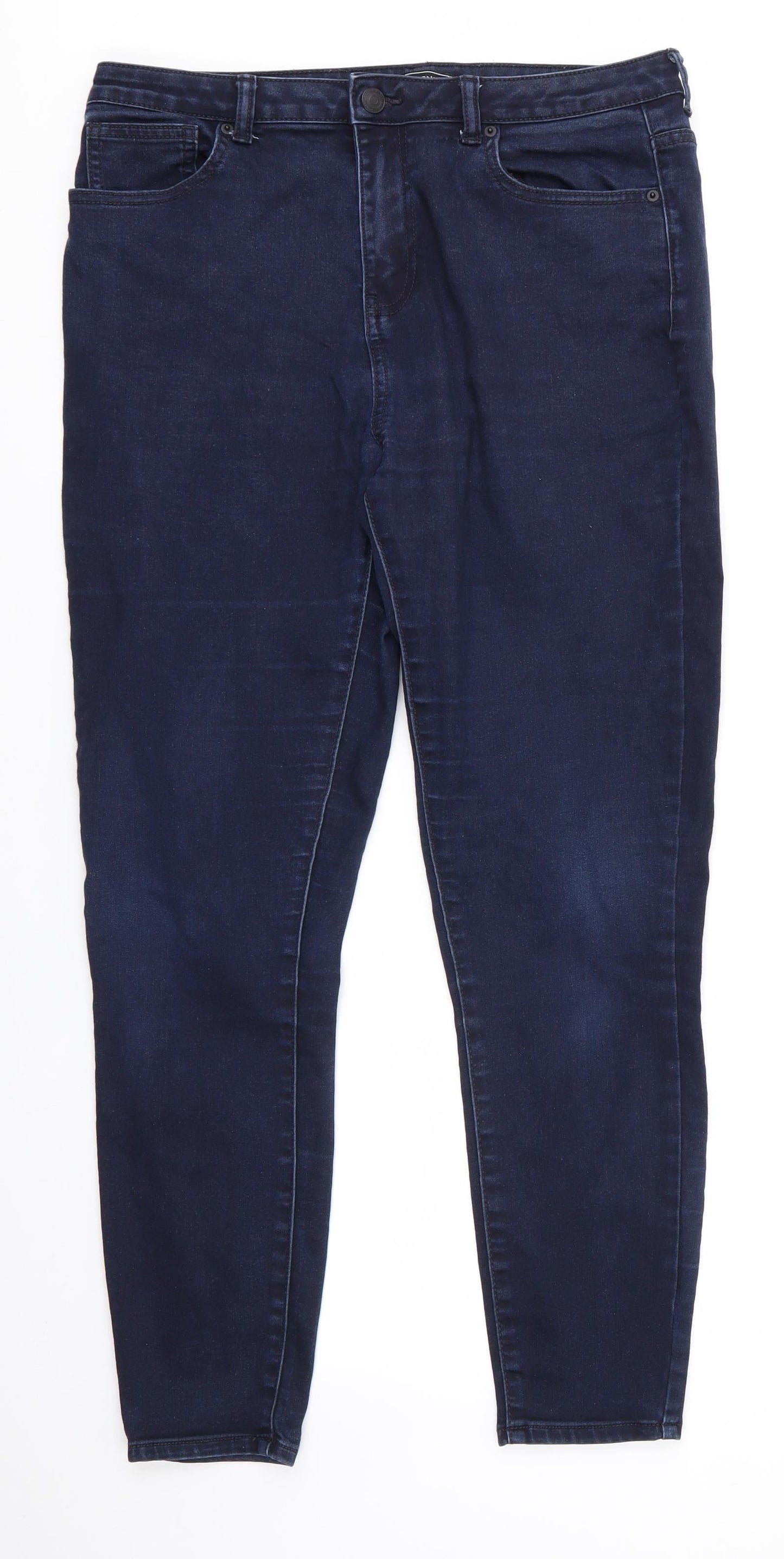 Avenue Denim Womens Blue  Cotton Skinny Jeans Size 14 L27 in Regular  - Indigo Mix