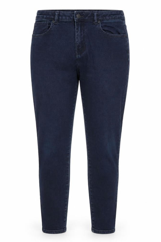 Front view of Avenue Denim women’s blue cotton skinny jeans, size UK 14, 27-inch leg regular - indigo mix