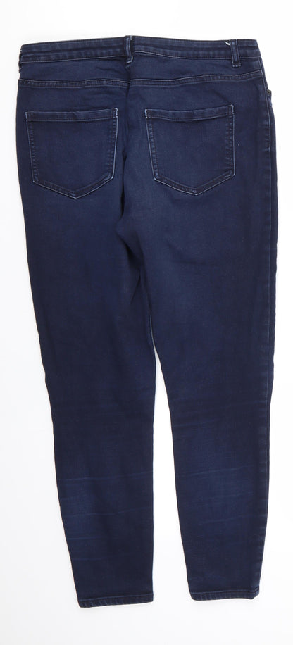 Avenue Denim Womens Blue  Cotton Skinny Jeans Size 14 L27 in Regular  - Indigo Mix