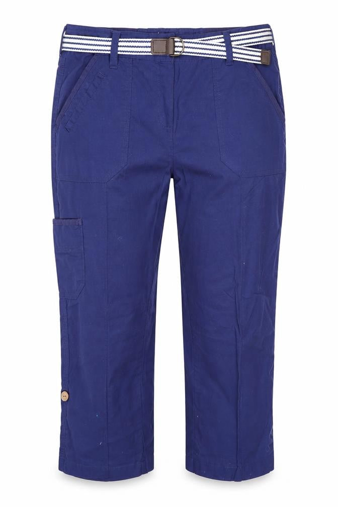 Womens UK Size 8 Authentic Regular Fit Cropped Blue Trousers