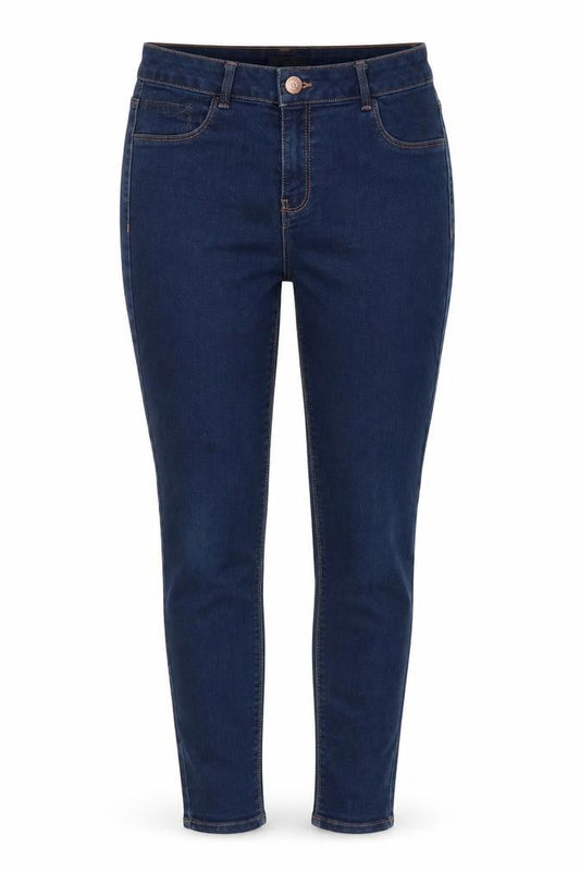 Front view of Papaya Denim women’s blue cotton skinny jeans, size UK 10, 27-inch leg regular