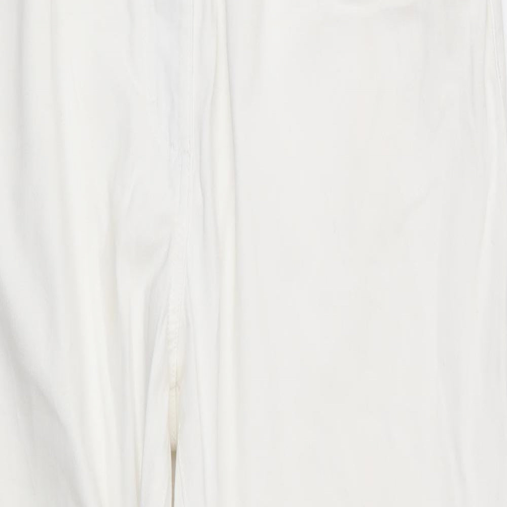 Damart Womens White  Cotton Straight Jeans Size 20 L26 in Regular  - Side Elastication Soft texture