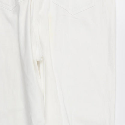 Damart Womens White  Cotton Straight Jeans Size 20 L26 in Regular  - Side Elastication Soft texture