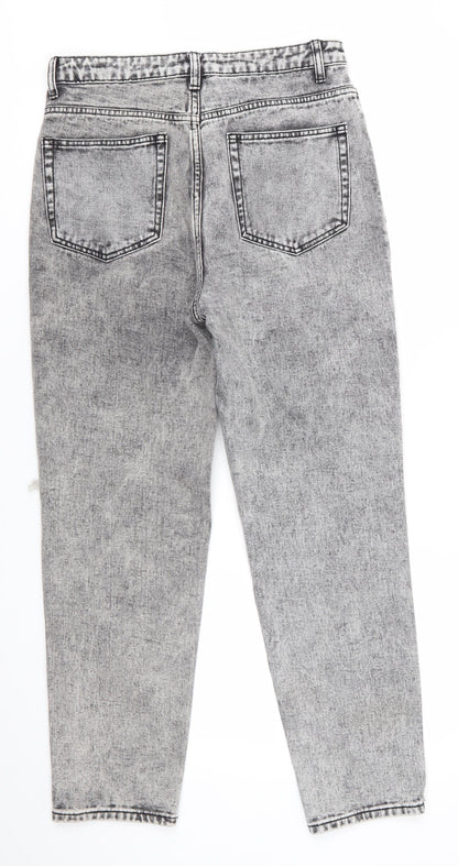 Misspap Womens Black  Cotton Skinny Jeans Size 10 L27 in Regular  - Black Grey Stonewash