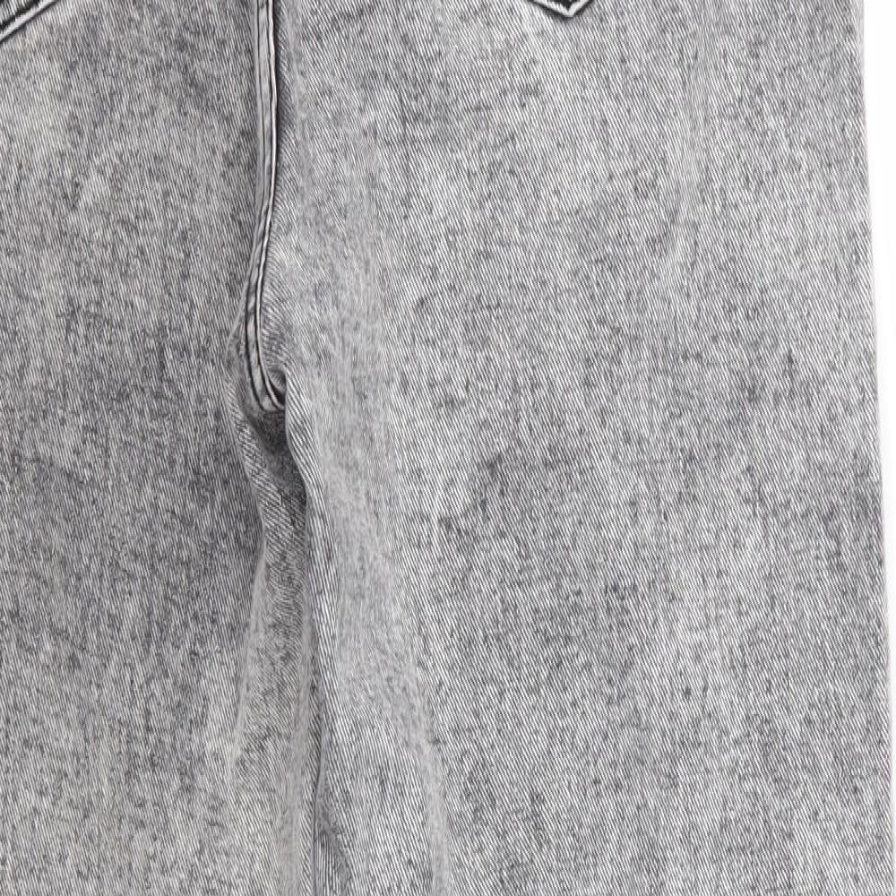 Misspap Womens Black  Cotton Skinny Jeans Size 10 L27 in Regular  - Black Grey Stonewash