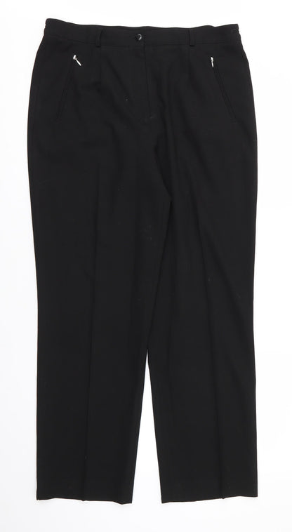 Valerie Herman Womens Black  Polyester Trousers  Size 16 L28.5 in Regular  - Side Elastication