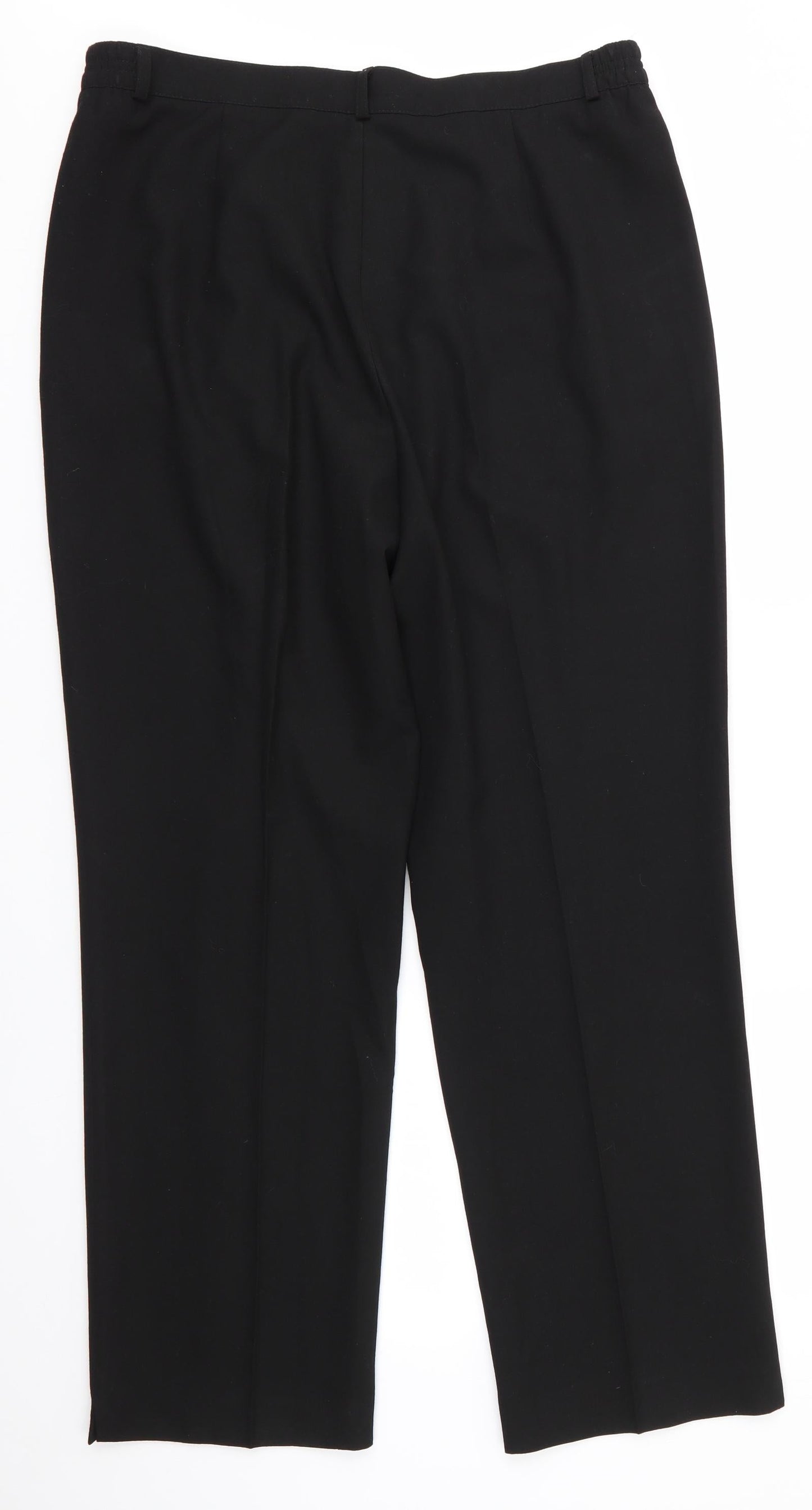 Valerie Herman Womens Black  Polyester Trousers  Size 16 L28.5 in Regular  - Side Elastication