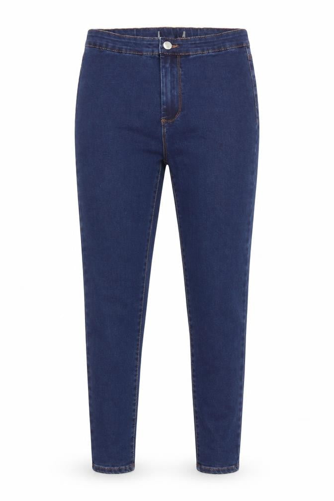 Front view of Denim Co women’s blue cotton skinny jeans, size UK 10, 27-inch leg regular - indigo mix