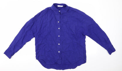 Mens UK Size M MNG Blue  Button-Up Long Sleeve Casual Shirt