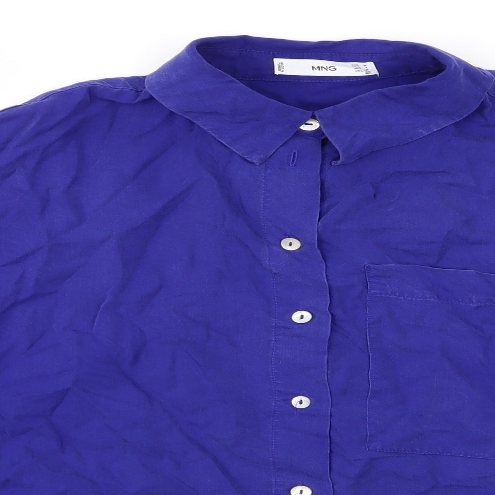Mens UK Size M MNG Blue  Button-Up Long Sleeve Casual Shirt