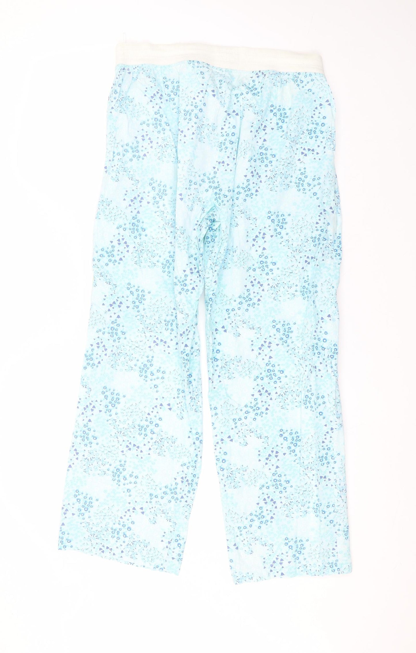 Avenue Womens Blue Floral Cotton Trousers  Size 12 L25 in Regular