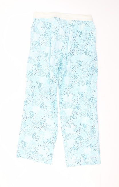 Avenue Womens Blue Floral Cotton Trousers  Size 12 L25 in Regular