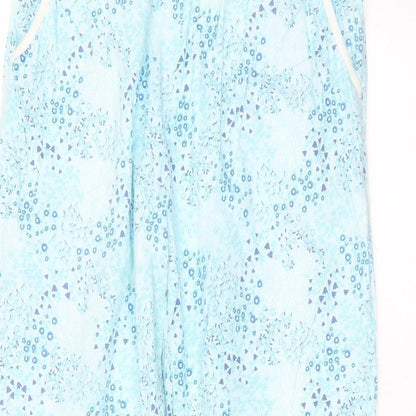 Avenue Womens Blue Floral Cotton Trousers  Size 12 L25 in Regular