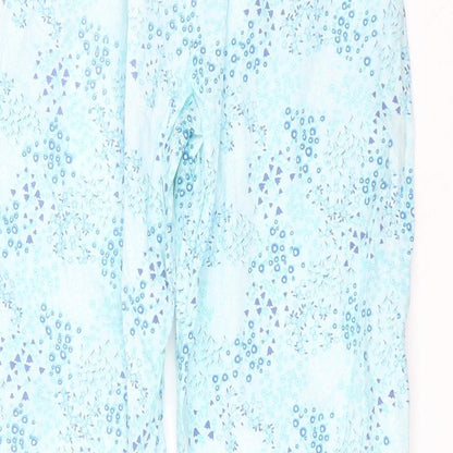 Avenue Womens Blue Floral Cotton Trousers  Size 12 L25 in Regular