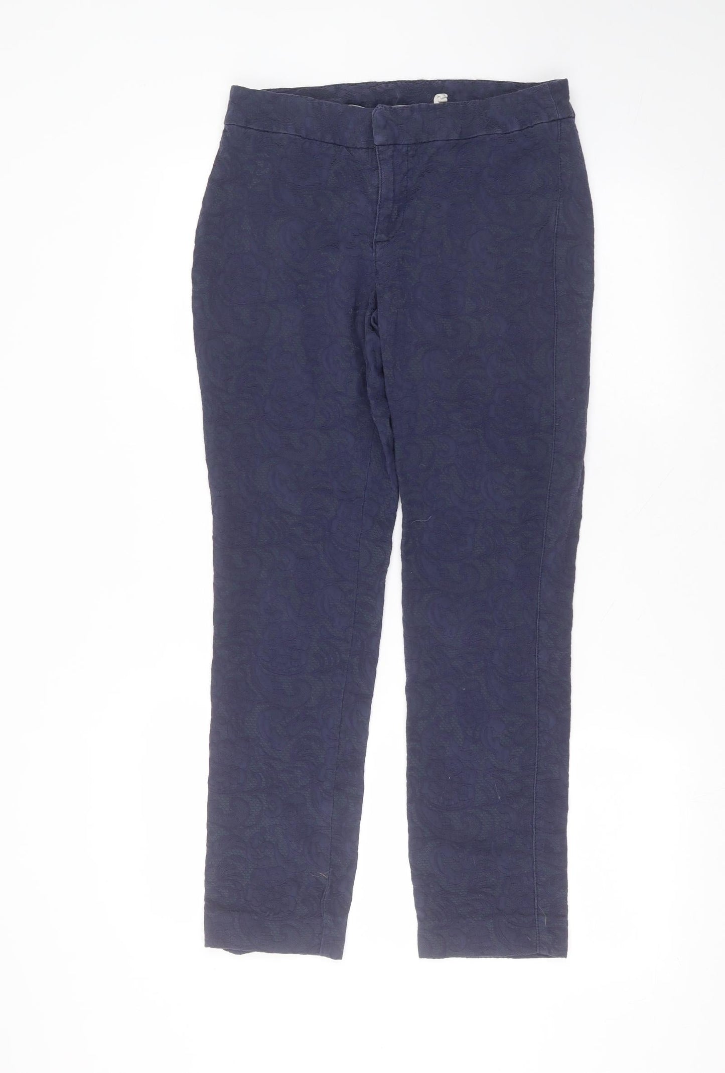 The White Stuff Womens Blue  Cotton Trousers  Size 10 L25 in Regular