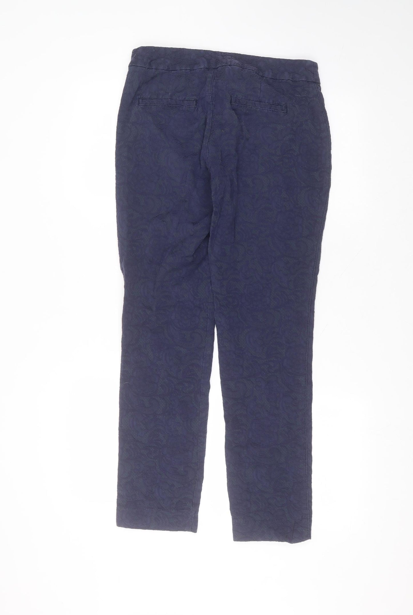 The White Stuff Womens Blue  Cotton Trousers  Size 10 L25 in Regular