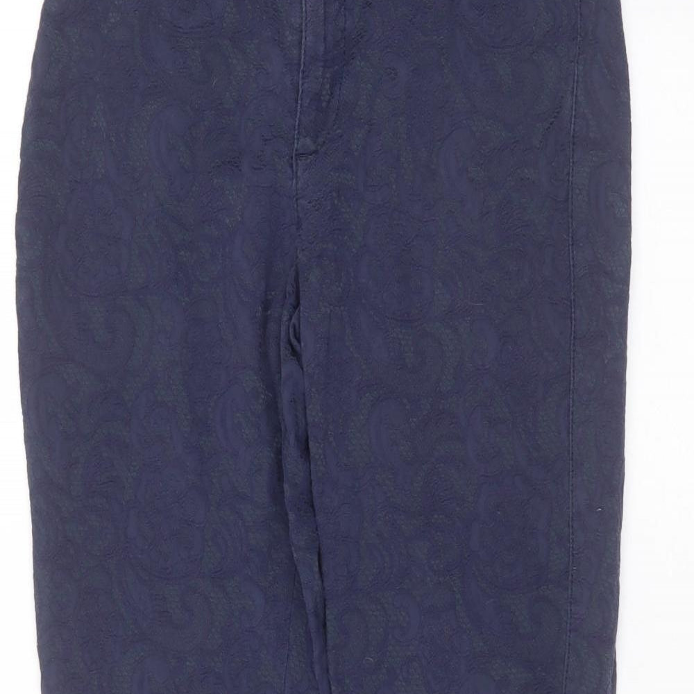 The White Stuff Womens Blue  Cotton Trousers  Size 10 L25 in Regular