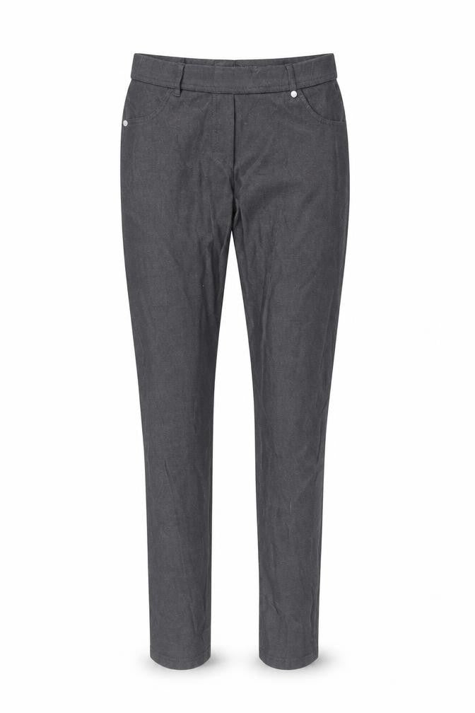 Front view of Select women’s black cotton trousers, size UK 12, 28-inch leg regular