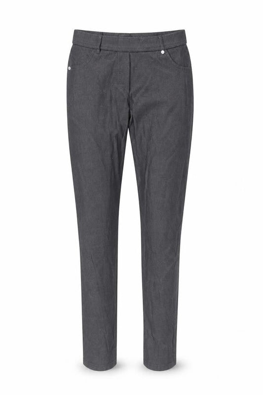 Front view of Select women’s black cotton trousers, size UK 12, 28-inch leg regular