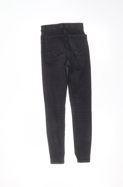 Topshop Womens Black  Cotton Skinny Jeans Size 26 in L30 in Regular