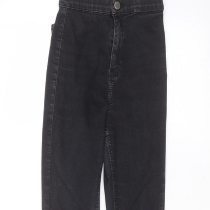 Topshop Womens Black  Cotton Skinny Jeans Size 26 in L30 in Regular