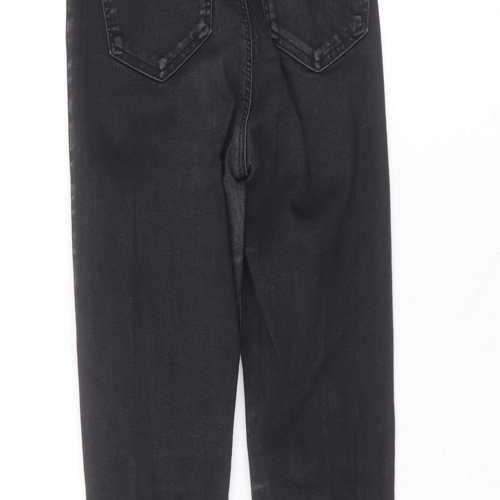 Topshop Womens Black  Cotton Skinny Jeans Size 26 in L30 in Regular