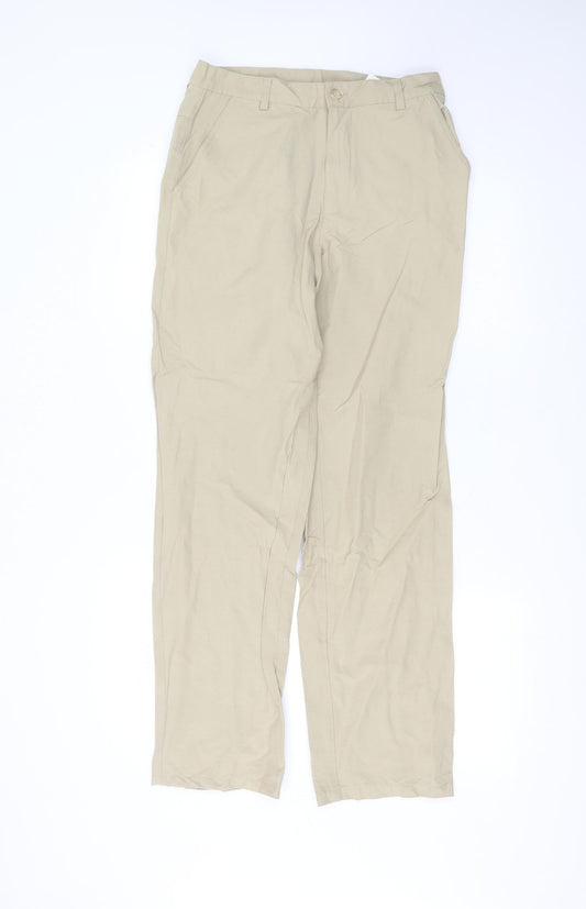 Womens UK Size 8 Preworn Regular Fit Straight Beige Jeans