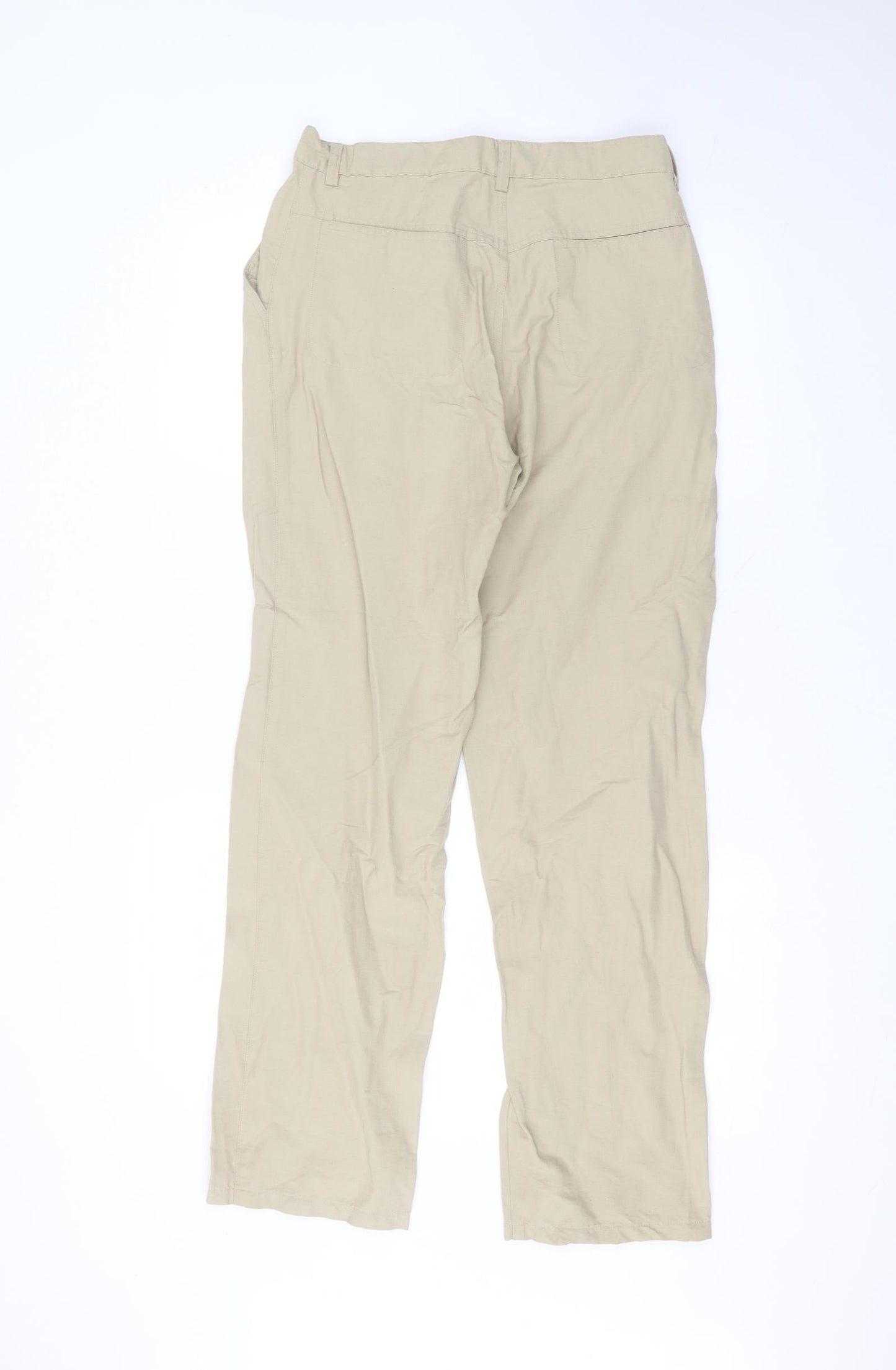 Womens UK Size 8 Preworn Regular Fit Straight Beige Jeans