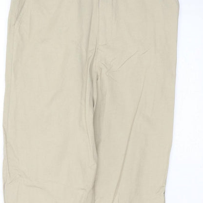 Womens UK Size 8 Preworn Regular Fit Straight Beige Jeans