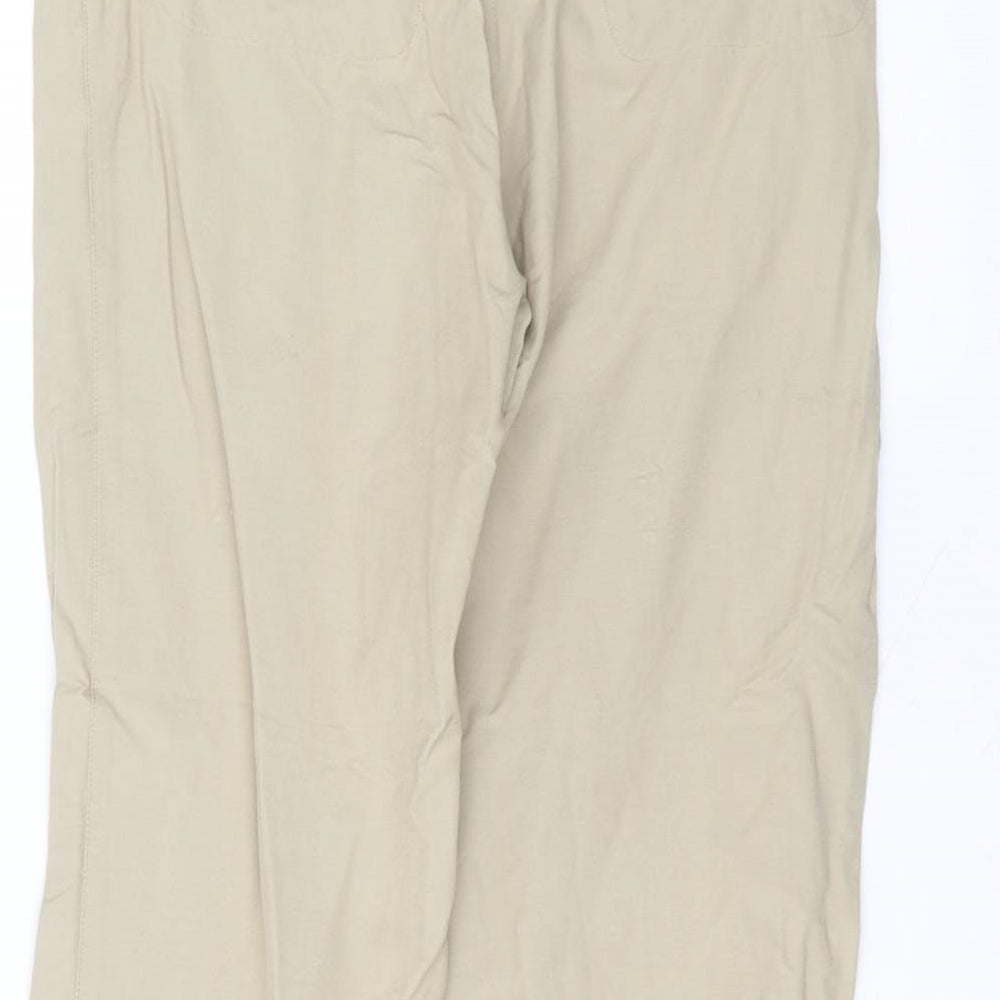 Womens UK Size 8 Preworn Regular Fit Straight Beige Jeans
