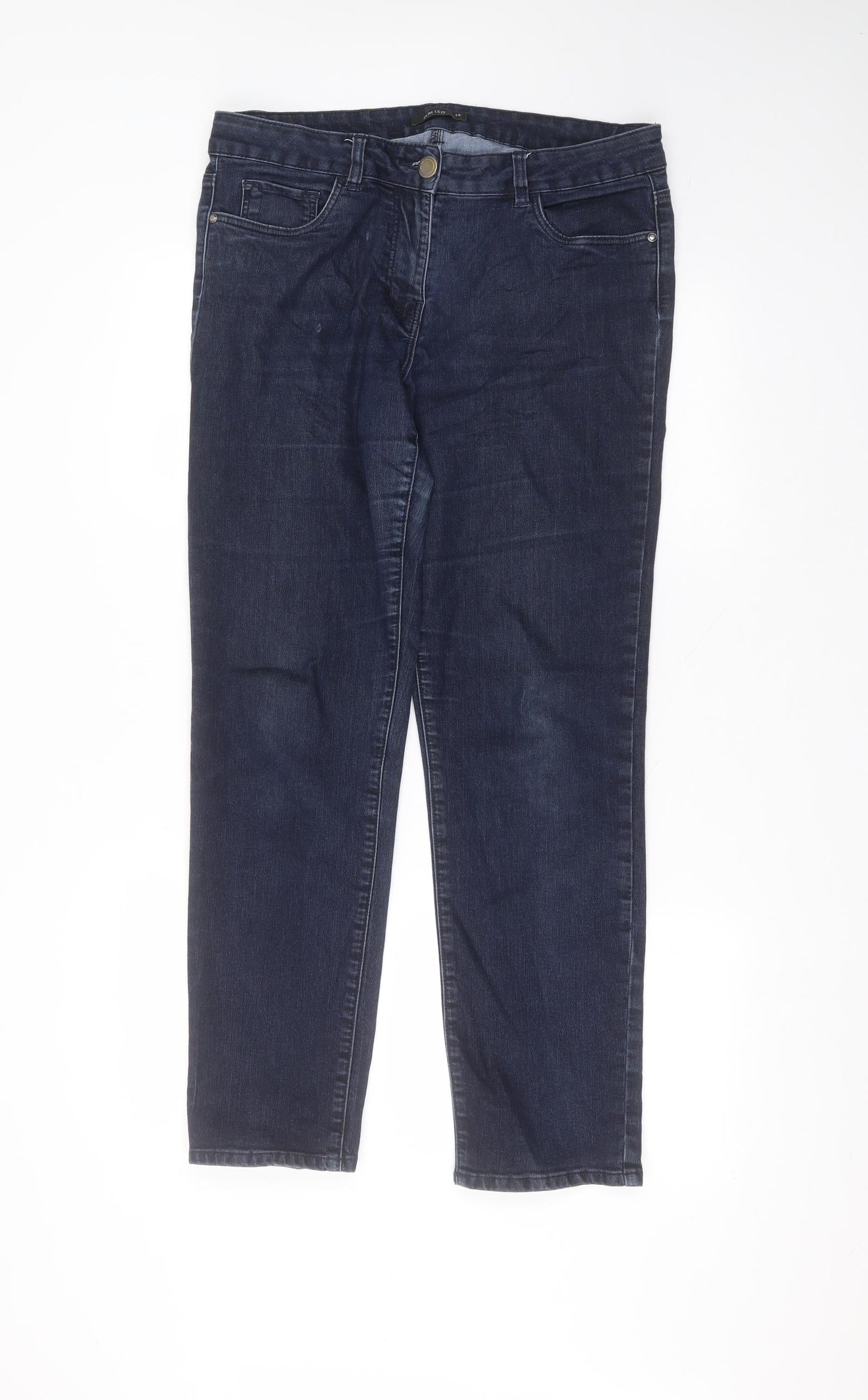 Bonmarché Mens Blue  Polyester Straight Jeans Size 16 L27 in Regular