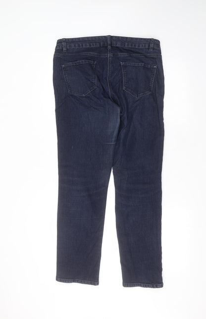 Bonmarché Mens Blue  Polyester Straight Jeans Size 16 L27 in Regular
