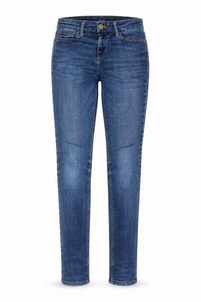 Front view of ESPRIT women’s blue cotton skinny jeans, size UK 26, in, 29-inch leg regular