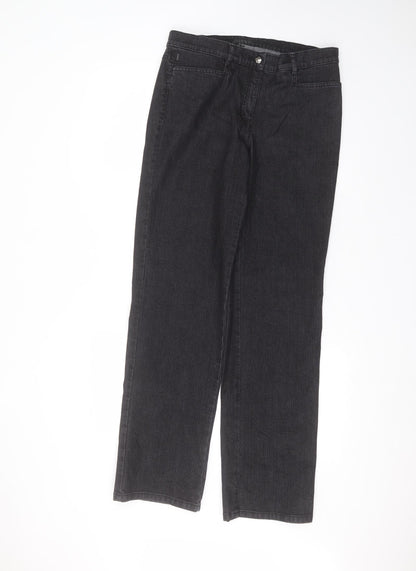 Zaerres Womens Black  Cotton Straight Jeans Size 10 L30 in Regular