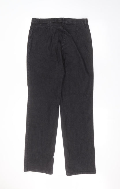 Zaerres Womens Black  Cotton Straight Jeans Size 10 L30 in Regular