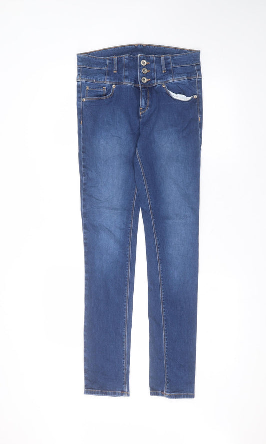 Womens UK Size 8 Preworn Regular Fit Skinny Blue Jeans
