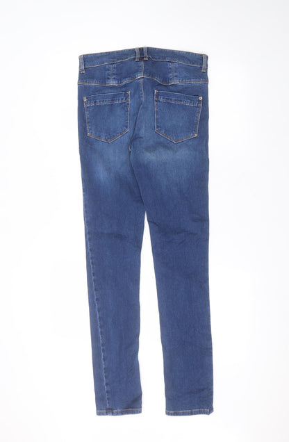 Womens UK Size 8 Preworn Regular Fit Skinny Blue Jeans