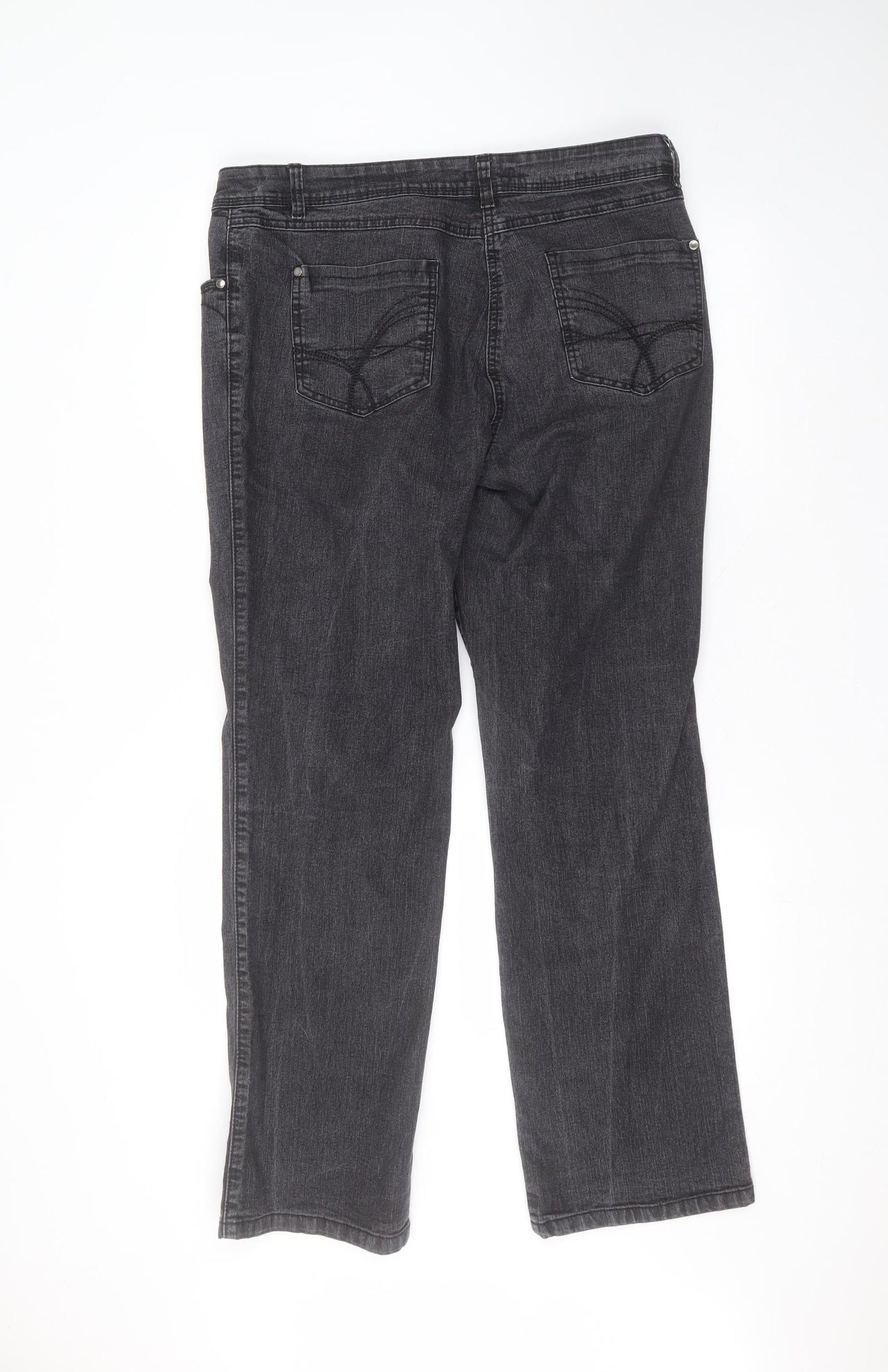 M&Co Womens Black  Cotton Skinny Jeans Size 16 L28 in Regular