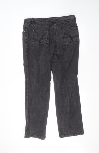 M&Co Womens Black  Cotton Skinny Jeans Size 16 L28 in Regular