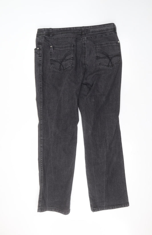 M&Co Womens Black  Cotton Skinny Jeans Size 16 L28 in Regular