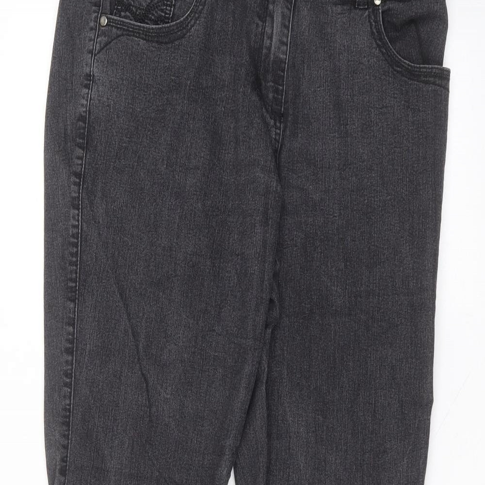 M&Co Womens Black  Cotton Skinny Jeans Size 16 L28 in Regular