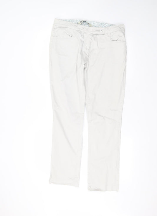 Crew Clothing Womens Grey  Cotton Straight Jeans Size 34 L30 in Regular