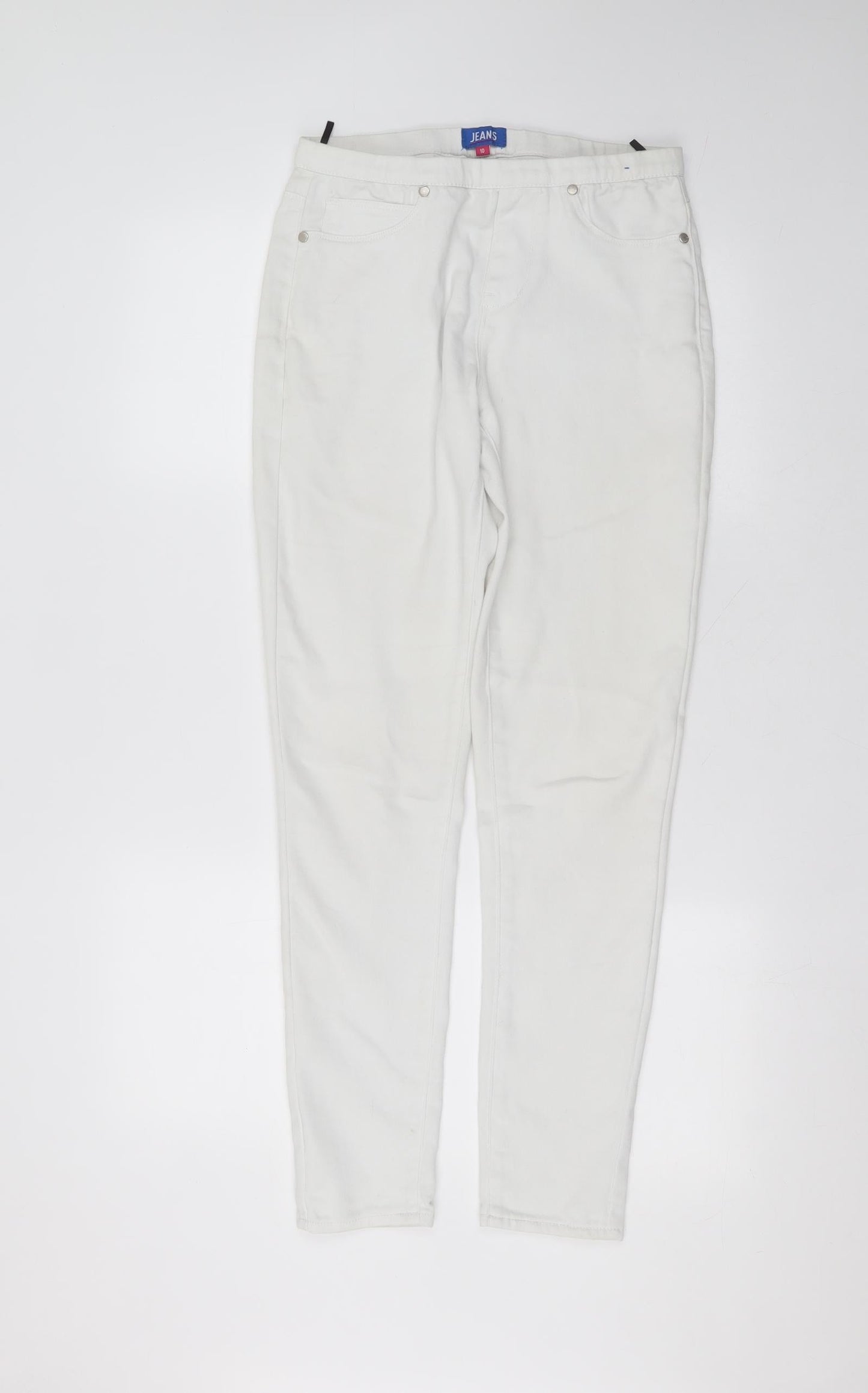 Womens UK Size 10 jeans Regular Fit Skinny White Jeans