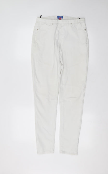 Womens UK Size 10 jeans Regular Fit Skinny White Jeans