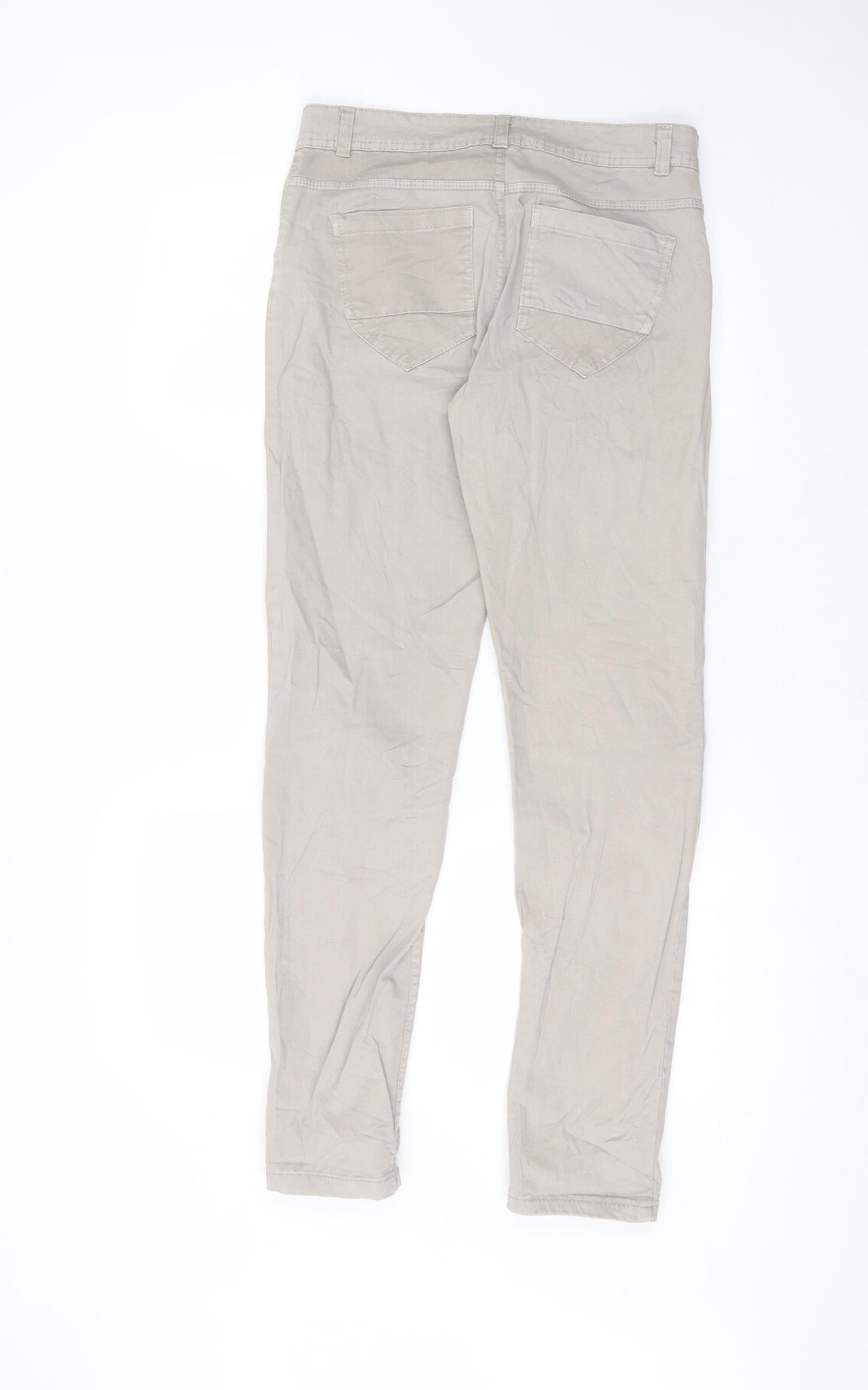 Made in Italy Womens Grey  Cotton Skinny Jeans Size M L30 in Regular